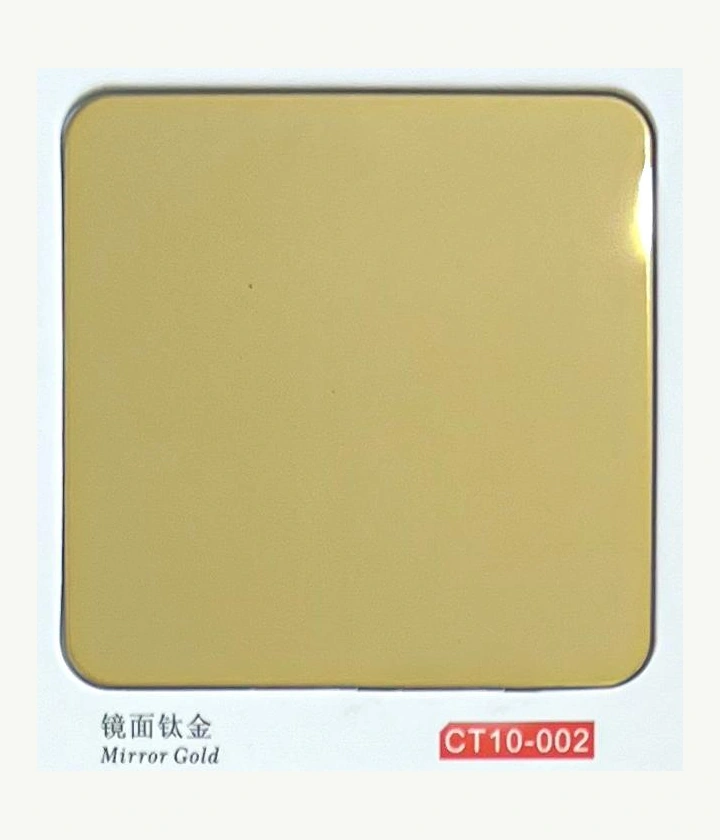 CT10-002 Mirror Gold physical finish sample